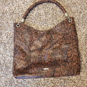 Skinny Dip faux python print tote bag
